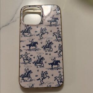 Cowboy Pattern Phone Case - Blue and Cream